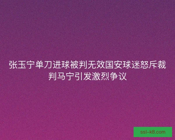 张玉宁单刀进球被判无效国安球迷怒斥裁判马宁引发激烈争议