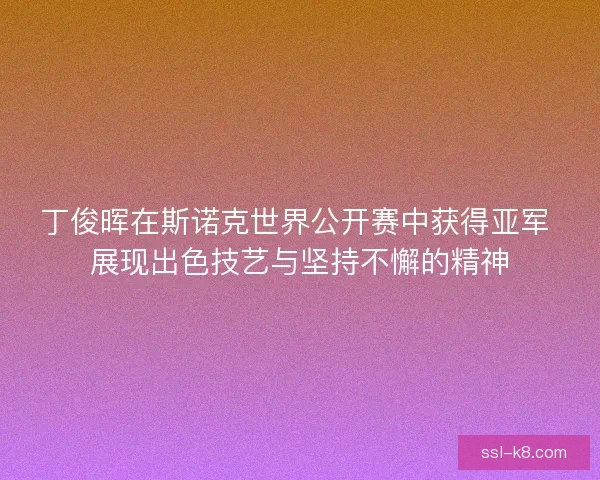 丁俊晖在斯诺克世界公开赛中获得亚军 展现出色技艺与坚持不懈的精神