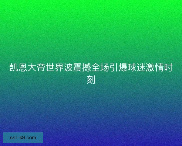 凯恩大帝世界波震撼全场引爆球迷激情时刻