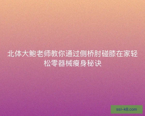 北体大鲍老师教你通过侧桥肘碰膝在家轻松零器械瘦身秘诀 北体大鲍老师教你通过侧桥肘碰膝在家轻松零器械瘦身秘诀